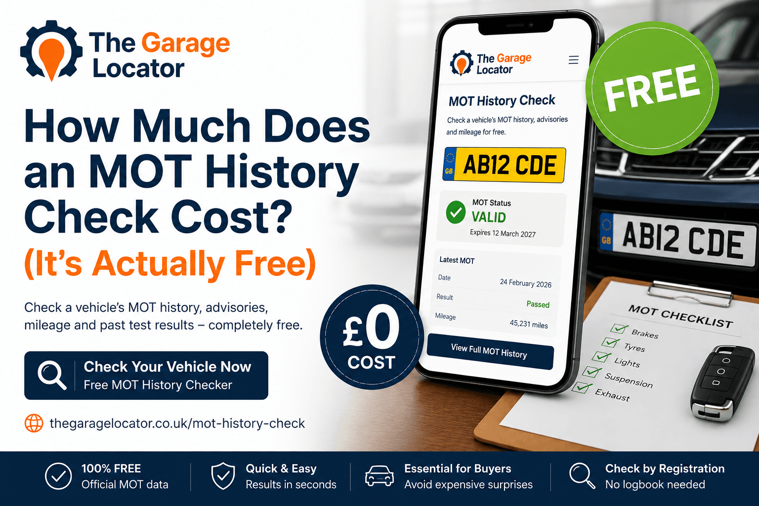 How Much Does an MOT History Check Cost? (It's Actually Free)